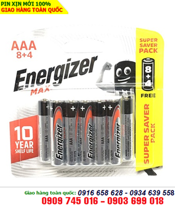 Pin Energizer E92-BP12; Pin AAA 1.5v Alkaline Energizer E92-BP12 Made in Singapore |Vỉ 12viên